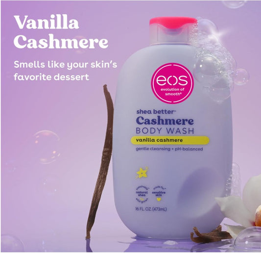 eos Shea Better Cashmere Vanilla Body Wash | Moisturising Cream Gel | Sensitive Skin | 400ml