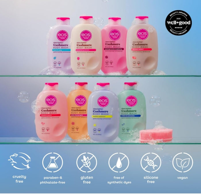 eos Shea Better Cashmere Vanilla Body Wash | Moisturising Cream Gel | Sensitive Skin | 400ml