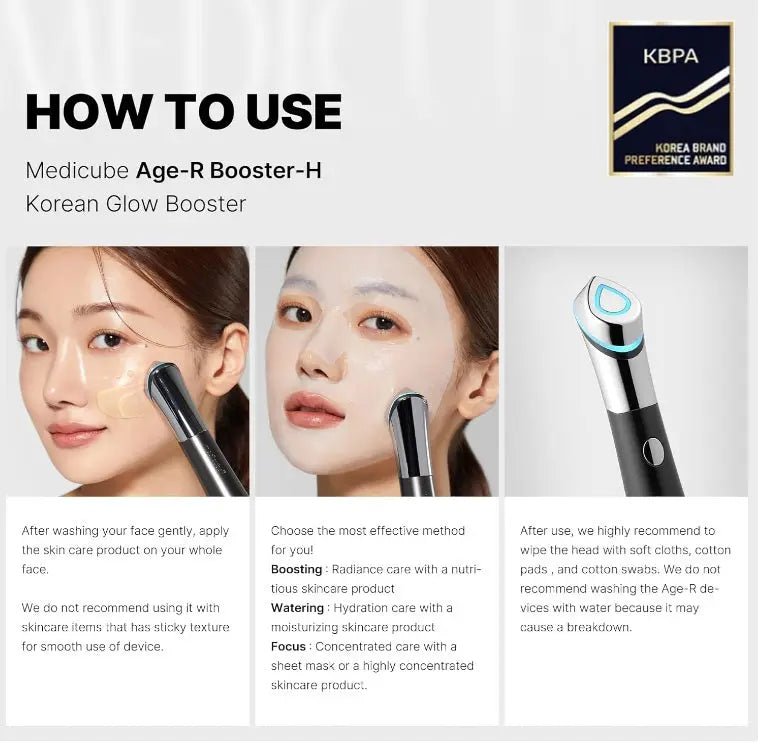 Medicube Age-R Booster H Skin Device - 100% Original & UK Medicube Age-R Booster H - Korean No.1 Skin Care Device Medicube