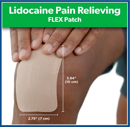 Salonpas Lidocaine 4% Pain Relieving Flex Patches – 7 Count