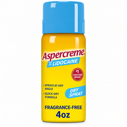 Aspercreme 4% Lidocaine Dry Spray 4 oz, fragrance-free