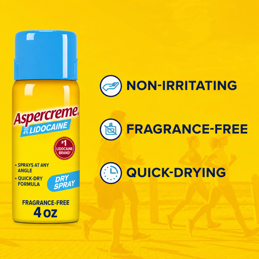 Aspercreme lidocaine spray 4 oz, fragrance-free dry spray