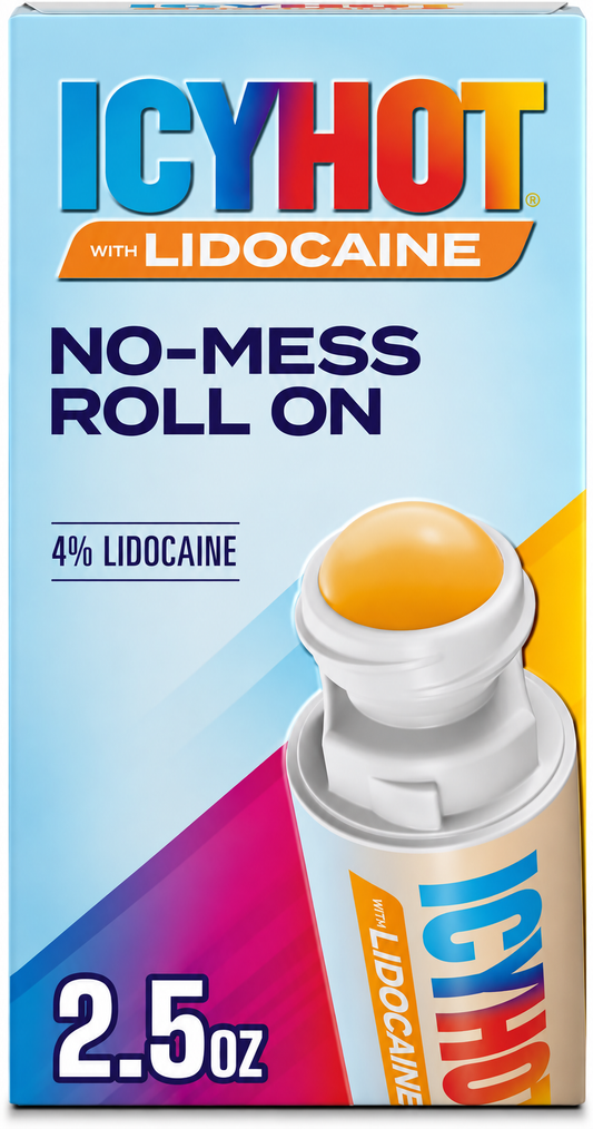 Icy Hot 4% Lidocaine No-Mess Roll-On 2.5 oz