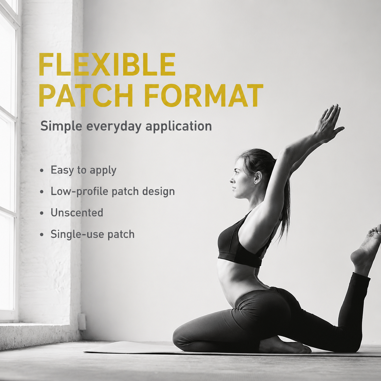 Flexible, low-profile and unscented CARELAND gel patch design.