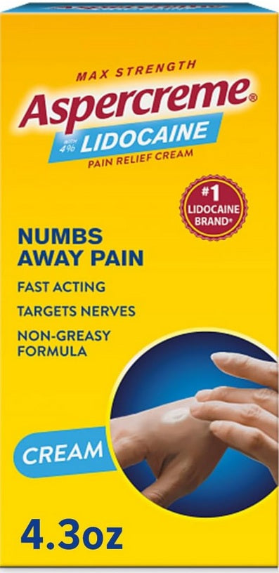 Aspercreme Lidocaine 4% Pain Relief Cream – 4.3 oz