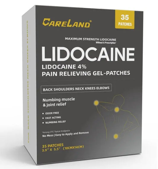 CARELAND 4% Lidocaine Gel Patch 35 Count | Maximum Strength Relief - URZ TRADE