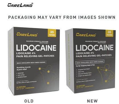 CARELAND 4% Lidocaine Gel Patch 35 Count | Maximum Strength Relief - URZ TRADE