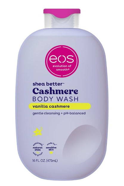 eos Shea Better Cashmere Vanilla Body Wash | Moisturising Cream Gel | Sensitive Skin | 400ml