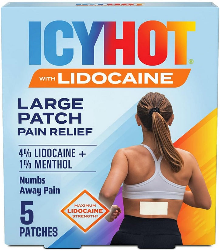 Icy Hot Max Strength Lidocaine 4% Pain Relief Patches – 5 Count