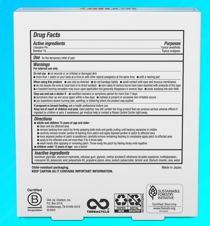 Icy Hot Max Strength Lidocaine 4% Pain Relief Patches – 5 Count